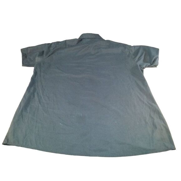 Cintas ComfortFlex Button Up Shirt Men Sz XXL Blue Mid South Bakery Workwear Emb - Picture 6 of 6